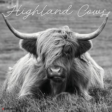 Load image into Gallery viewer, Willow Creek Highland Cows (B&amp;W) 2026 12&quot; x 12&quot; Wall Calendar
