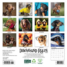 Load image into Gallery viewer, Willow Creek Dachshund Rules 2026 7&quot; x 7&quot; Mini Wall Calendar

