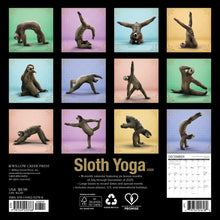 Load image into Gallery viewer, Willow Creek Sloth Yoga 2026 7&quot; x 7&quot; Mini Wall Calendar
