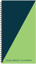 Load image into Gallery viewer, Willow Creek Navy Lime Duotone 2026 Softcover Weekly Spiral Planner
