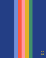 Load image into Gallery viewer, Willow Creek Bold Stripe 2026 7.5&quot; x 9.5&quot; Booklet Monthly Planner
