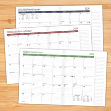 Load image into Gallery viewer, Willow Creek Bold Stripe 2026 7.5&quot; x 9.5&quot; Booklet Monthly Planner
