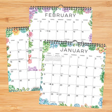 Load image into Gallery viewer, Willow Creek Succulents 2026 12&quot; x 12&quot; Spiral Wall Calendar
