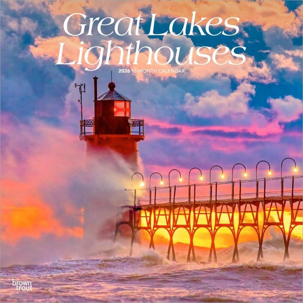 Browntrout Great Lakes Lighthouses 2026 12 x 12 Wall Calendar