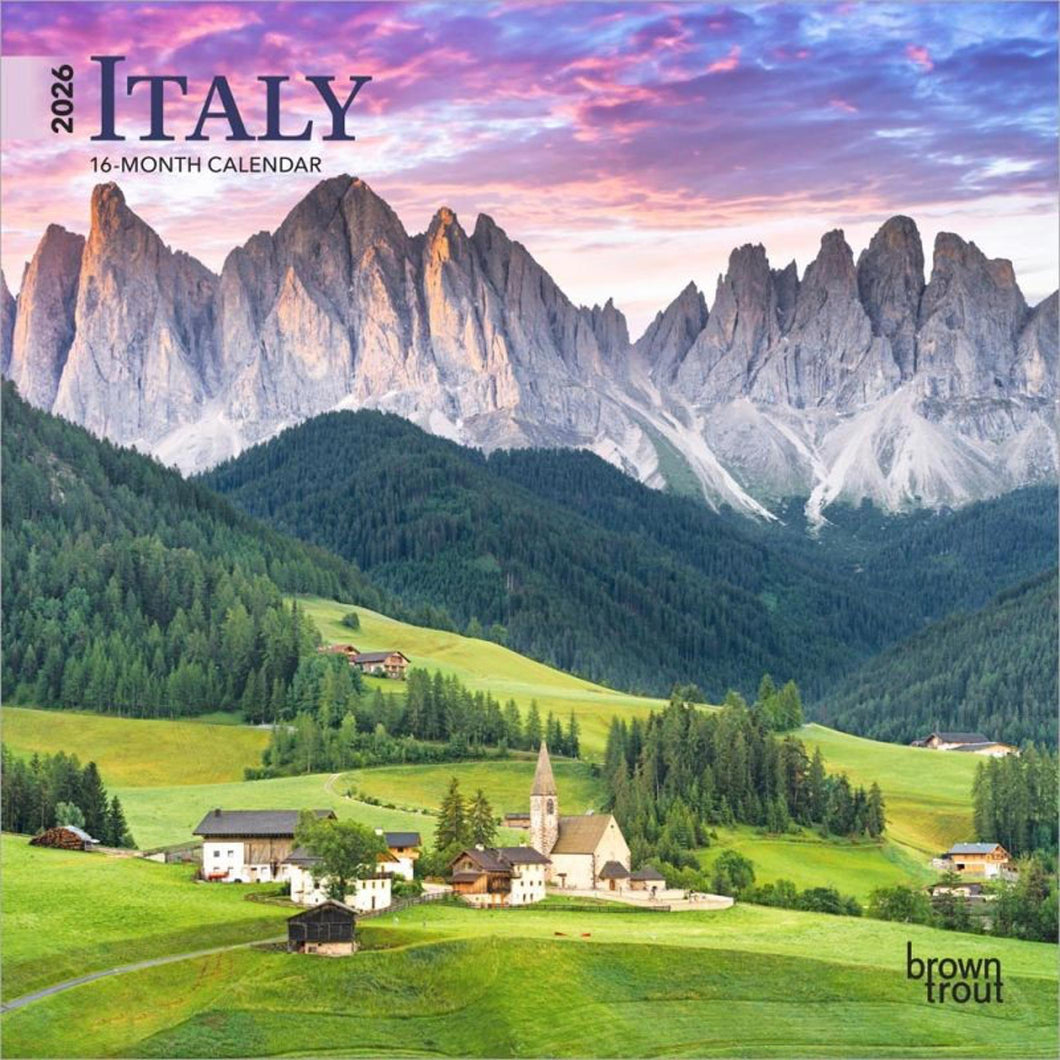 Browntrout Italy 2026 7 x 7 Mini Calendar