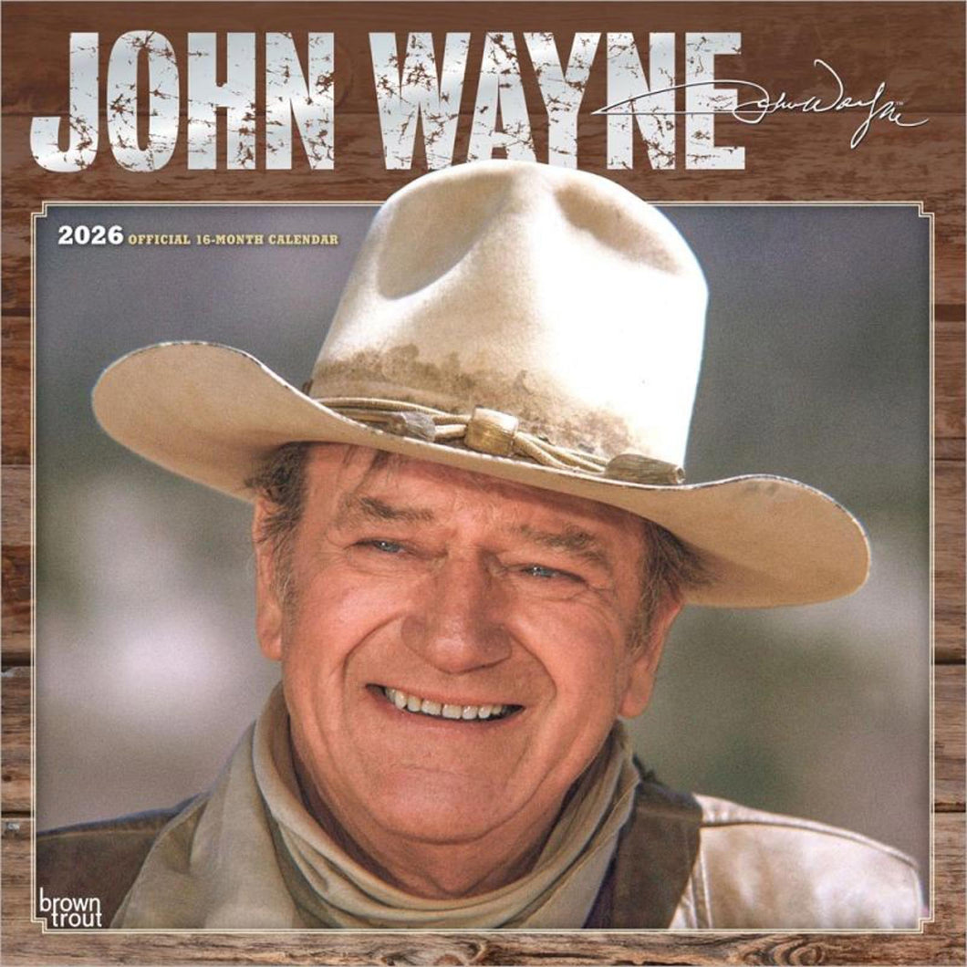 Browntrout John Wayne OFFICIAL 2026 12 x 12 Wall Calendar