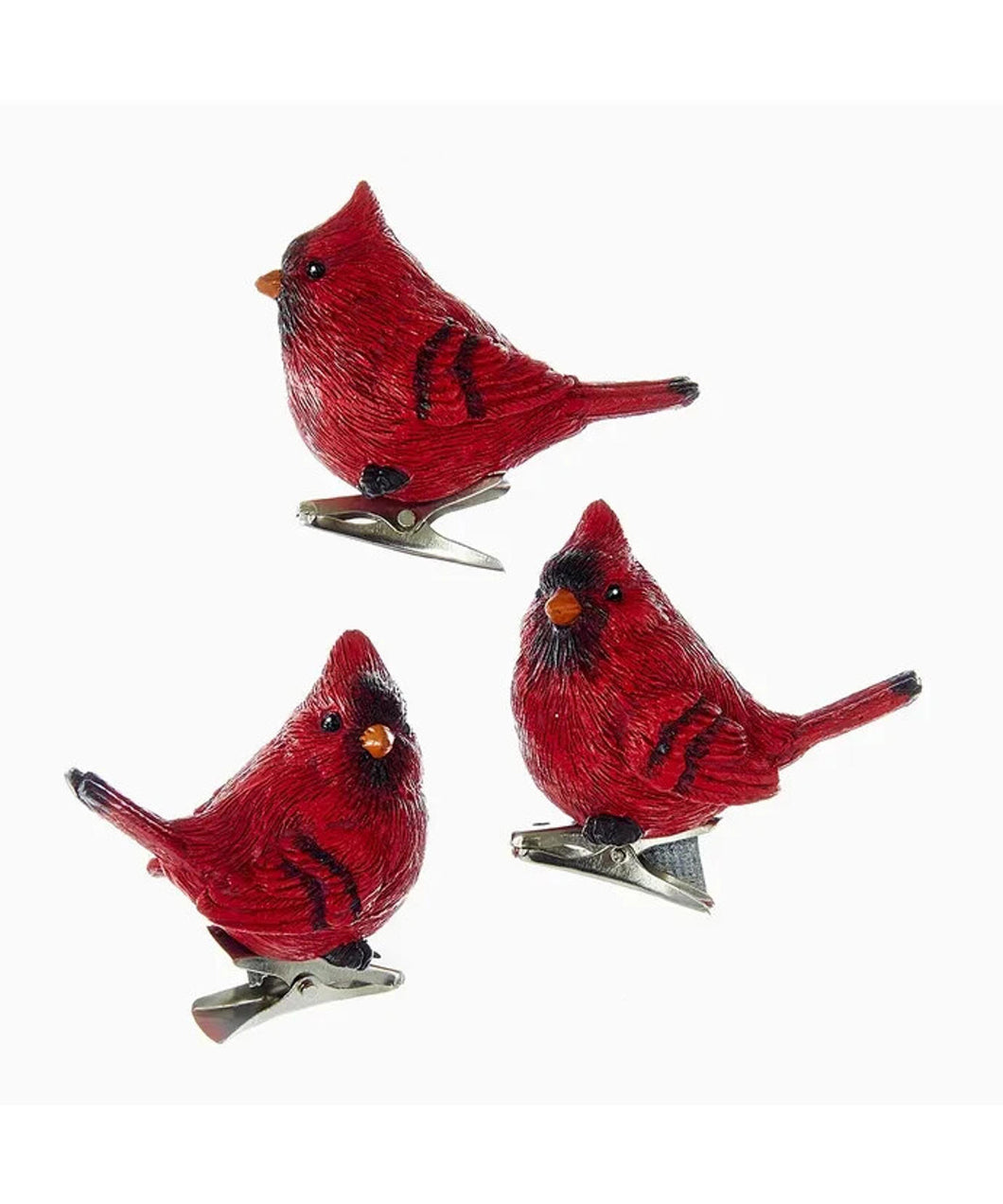 Set of 3 Cardinal With Clip Ornaments  J7326