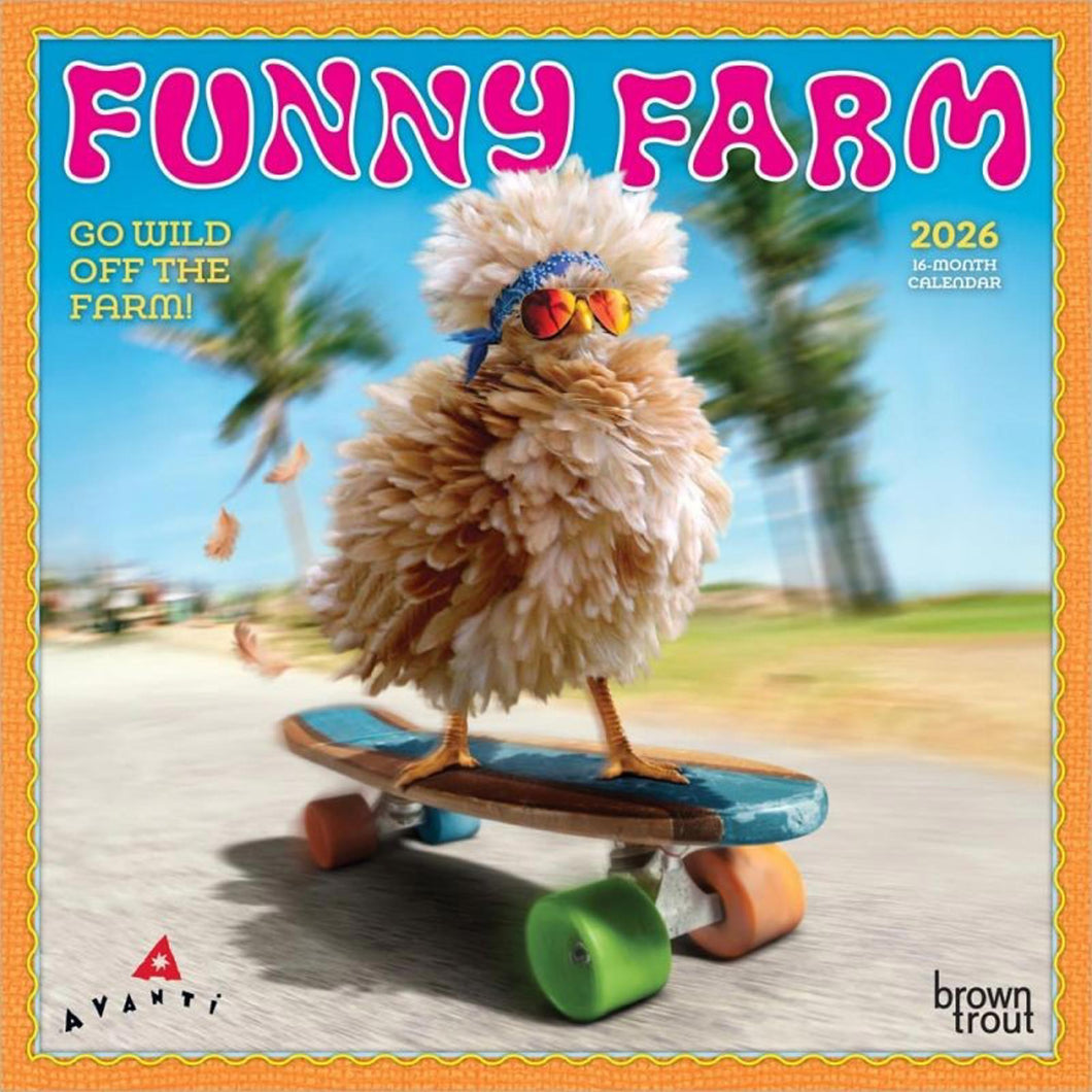 Browntrout Avanti Funny Farm OFFICIAL 2026 7 x 7 Mini Calendar