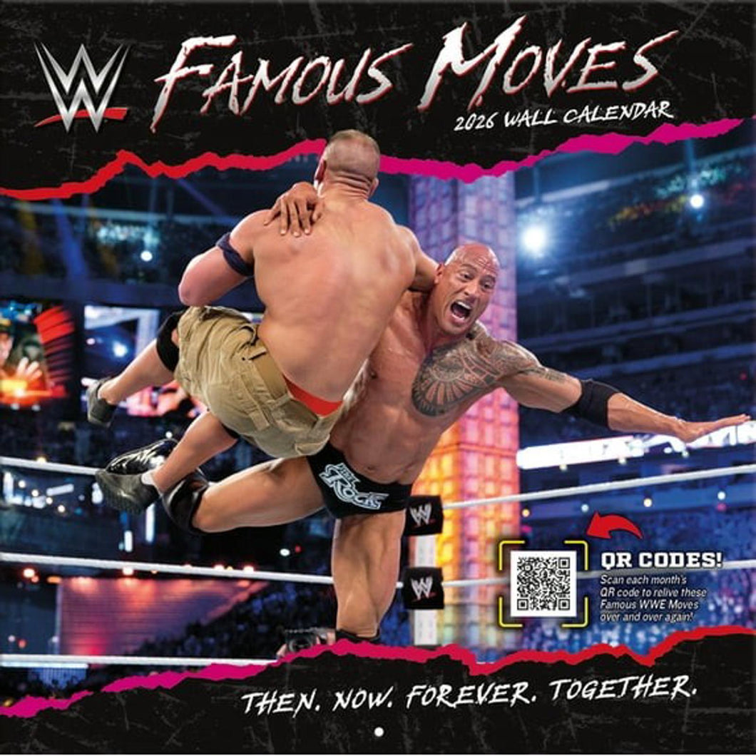 Turner WWE Famous Moves 12x12 2026 Wall Calendar