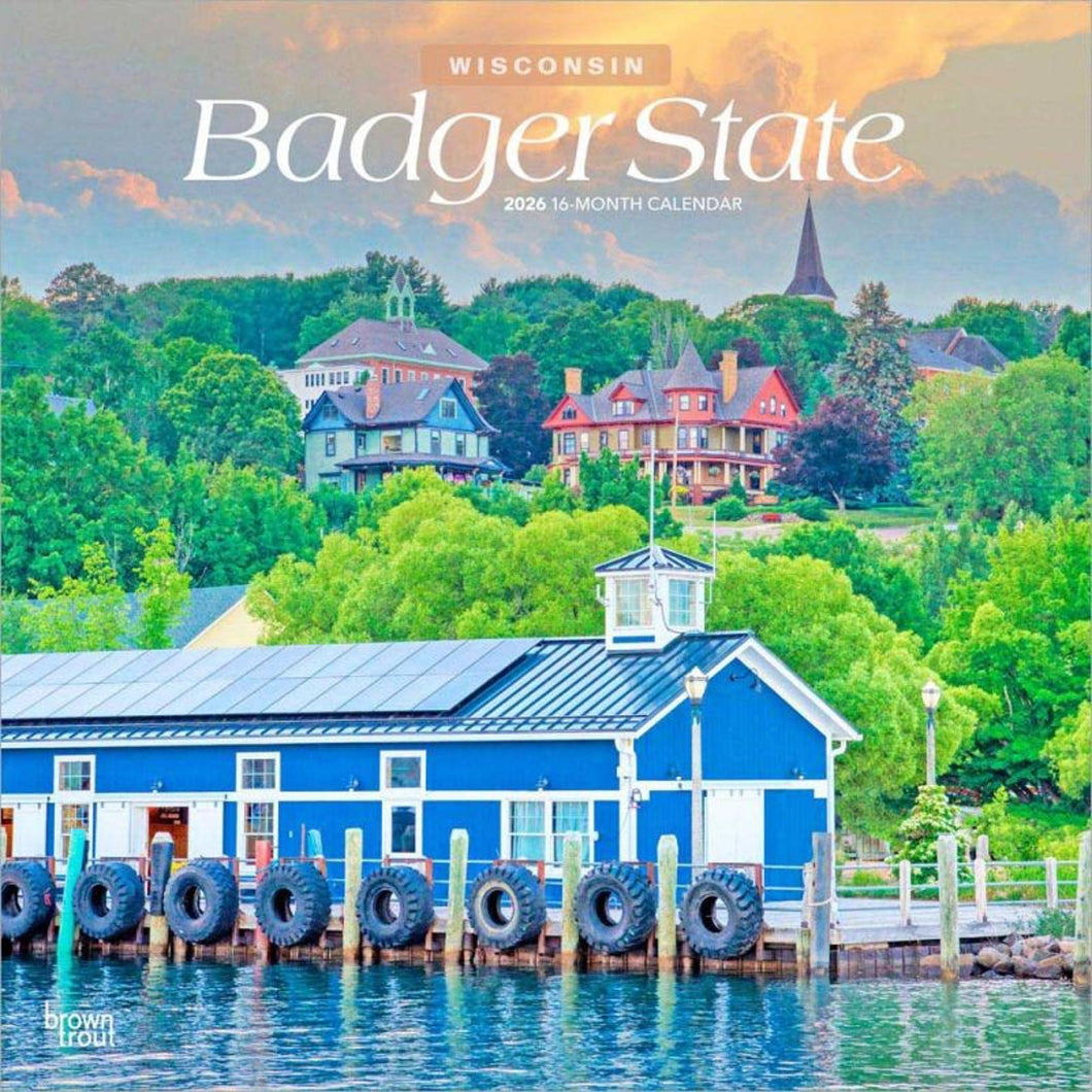 Browntrout Badger State 2026 12 x 12 Wall Calendar