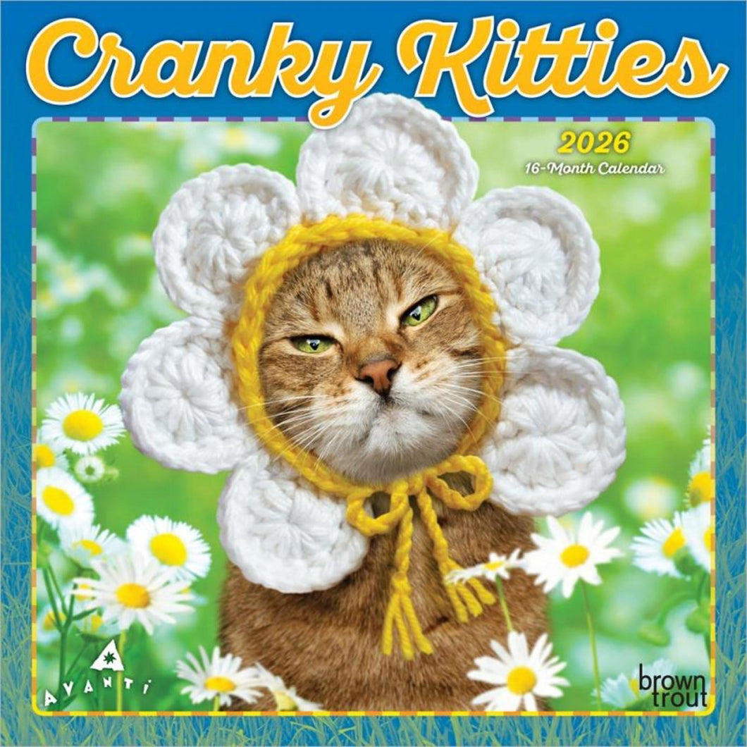 Browntrout Avanti Cranky Kitties OFFICIAL 2026 7 x 7 Mini Calendar