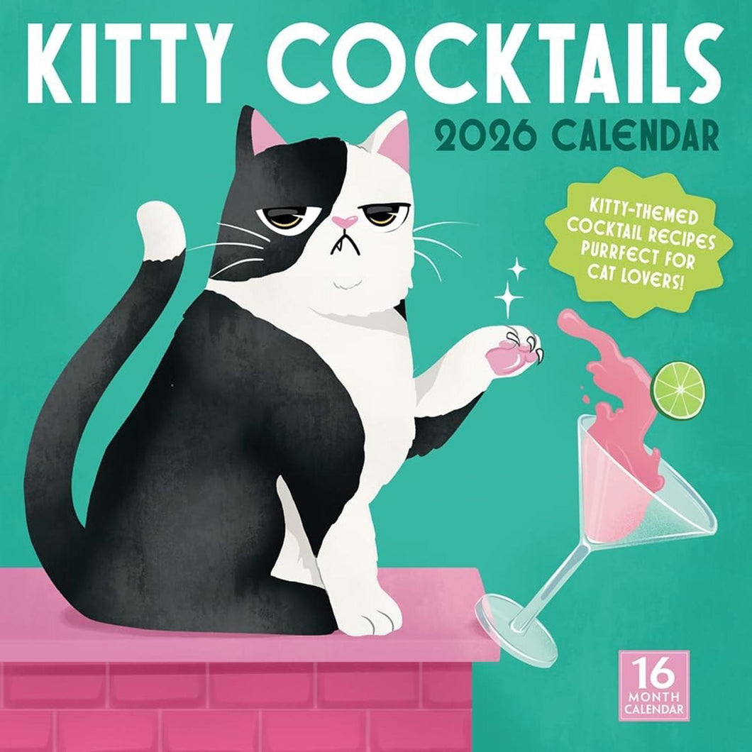 Sellers Publishing Kitty Cocktails 2026 12 x 12 Wall Calendar