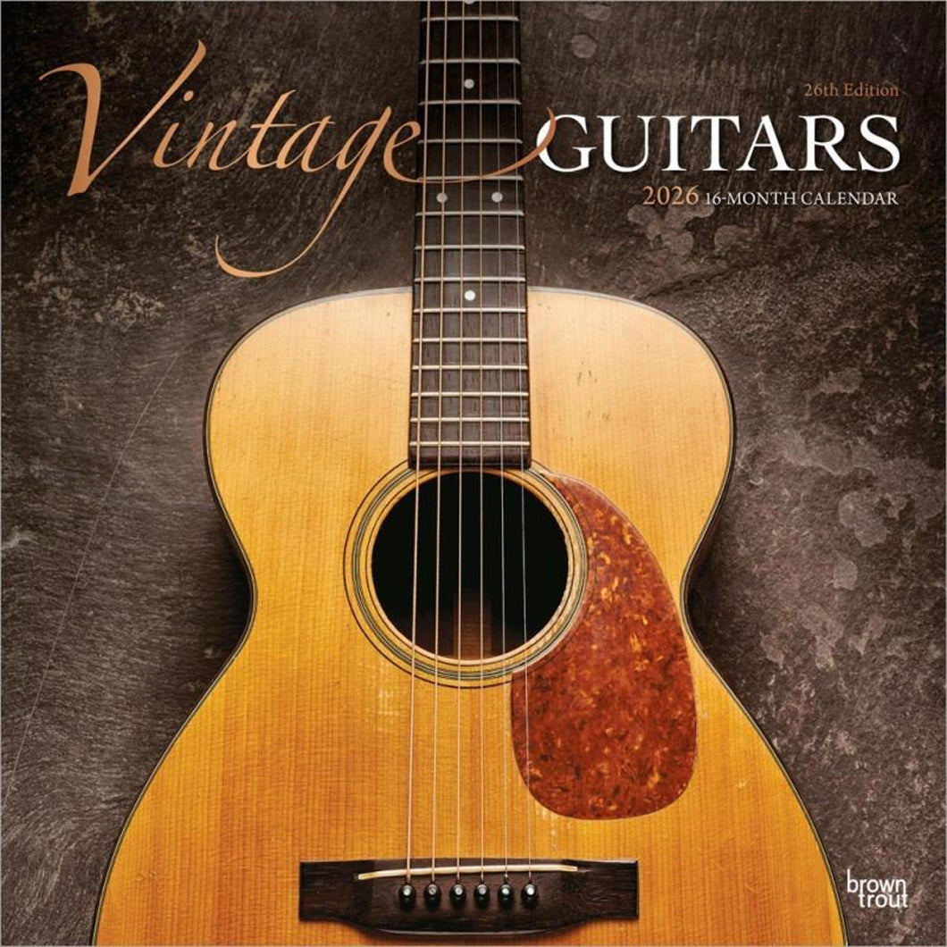 Browntrout Vintage Guitars 2026 12 x 12 Wall Calendar