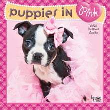 Load image into Gallery viewer, Browntrout Puppies in Pink 2026 7 x 7 Mini Calendar
