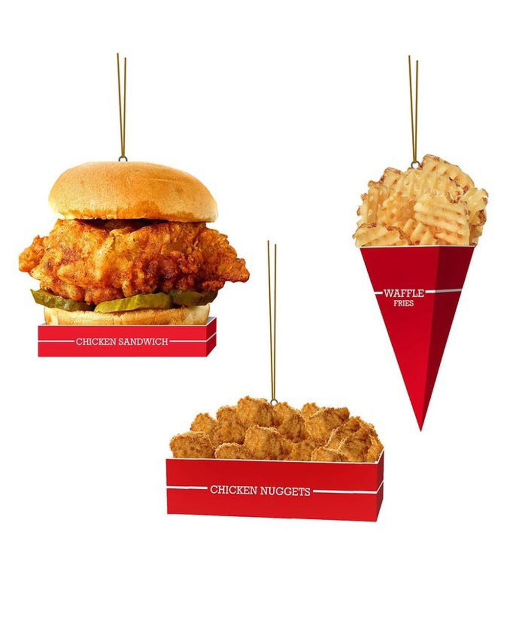 Set of 3 Fast Food Ornament A2442