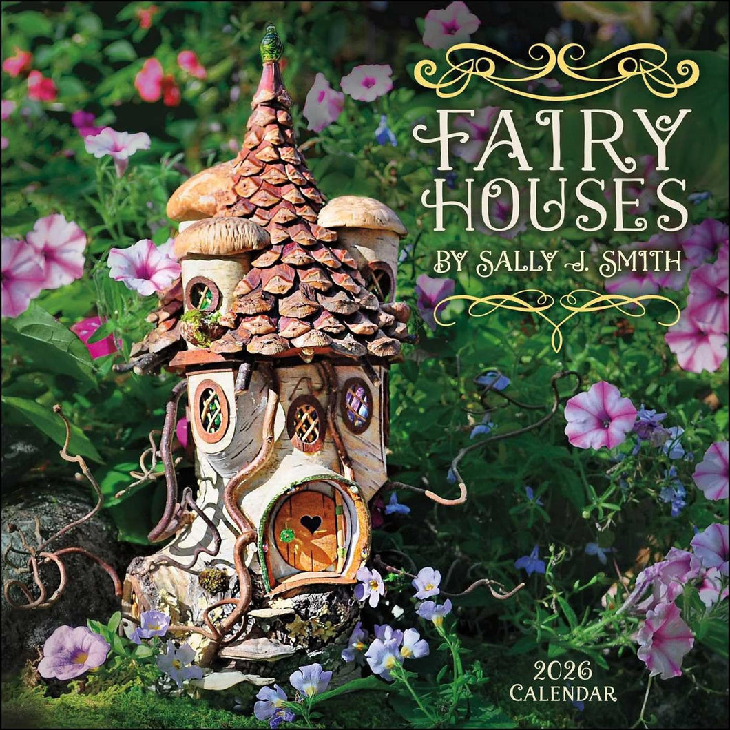 Amber Lotus Fairy Houses 12x12 2026 Wall Calendar