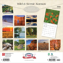 Load image into Gallery viewer, Browntrout Kansas Wild &amp; Scenic 2026 12 x 12 Wall Calendar
