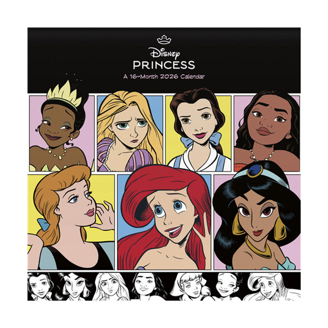 Trends International Disney Princess 2026 7 x 7 Mini Calendar