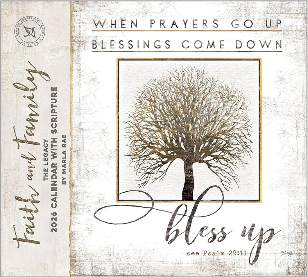 Legacy Faith and Family 2026 Wall Calendar