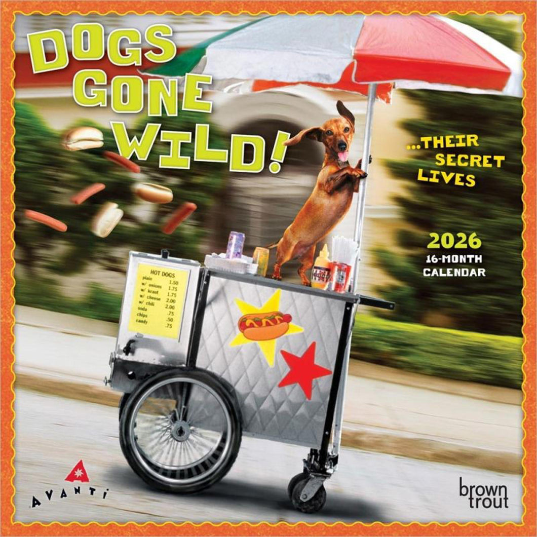 Browntrout Avanti Dogs Gone Wild OFFICIAL 2026 7 x 7 Mini Calendar