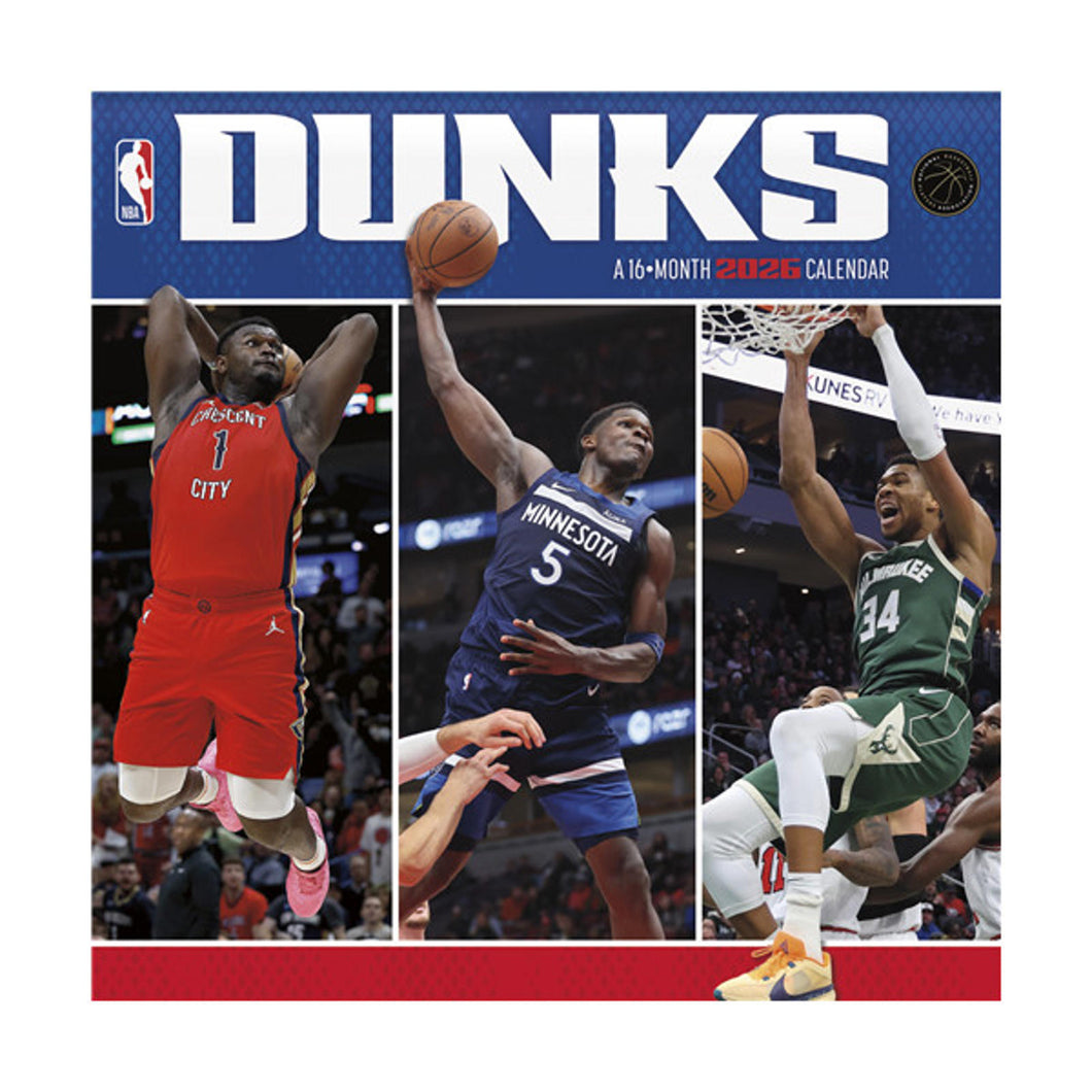 Trends International NBA Dunks 2026 12 x 12 Wall Calendar