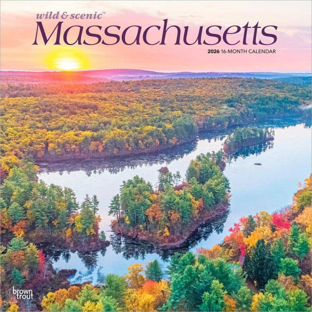 Browntrout Massachusetts Wild & Scenic 2026 12 x 12 Wall Calendar