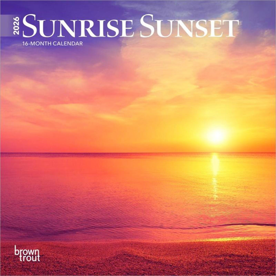 Browntrout Sunrise Sunset 2026 7 x 7 Mini Calendar
