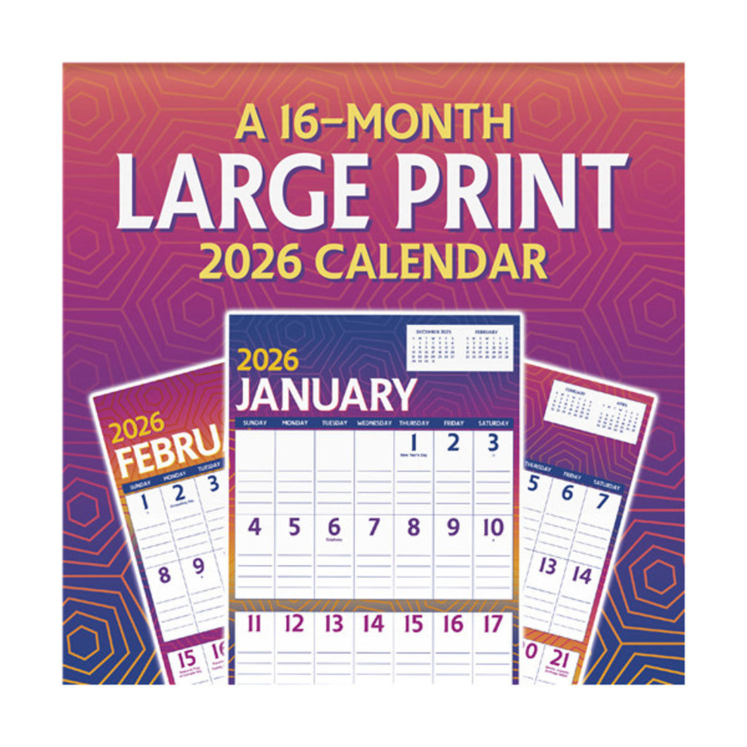 Trends International Large Print 2026 7 x 7 Mini Calendar