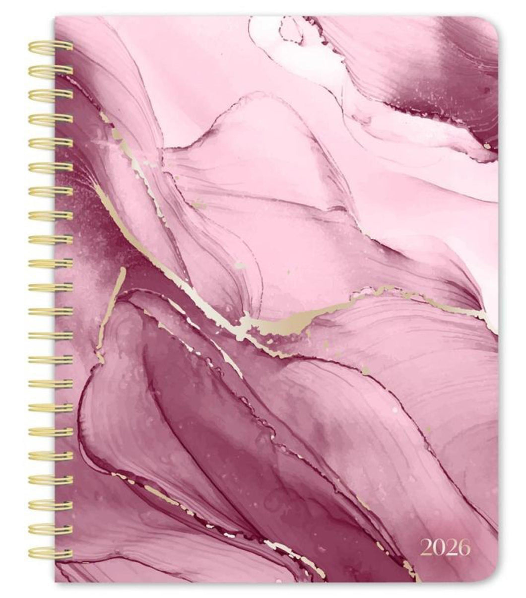 Browntrout Crackled Blush 2026 6 x 7.75 Inch Weekly Desk Planner