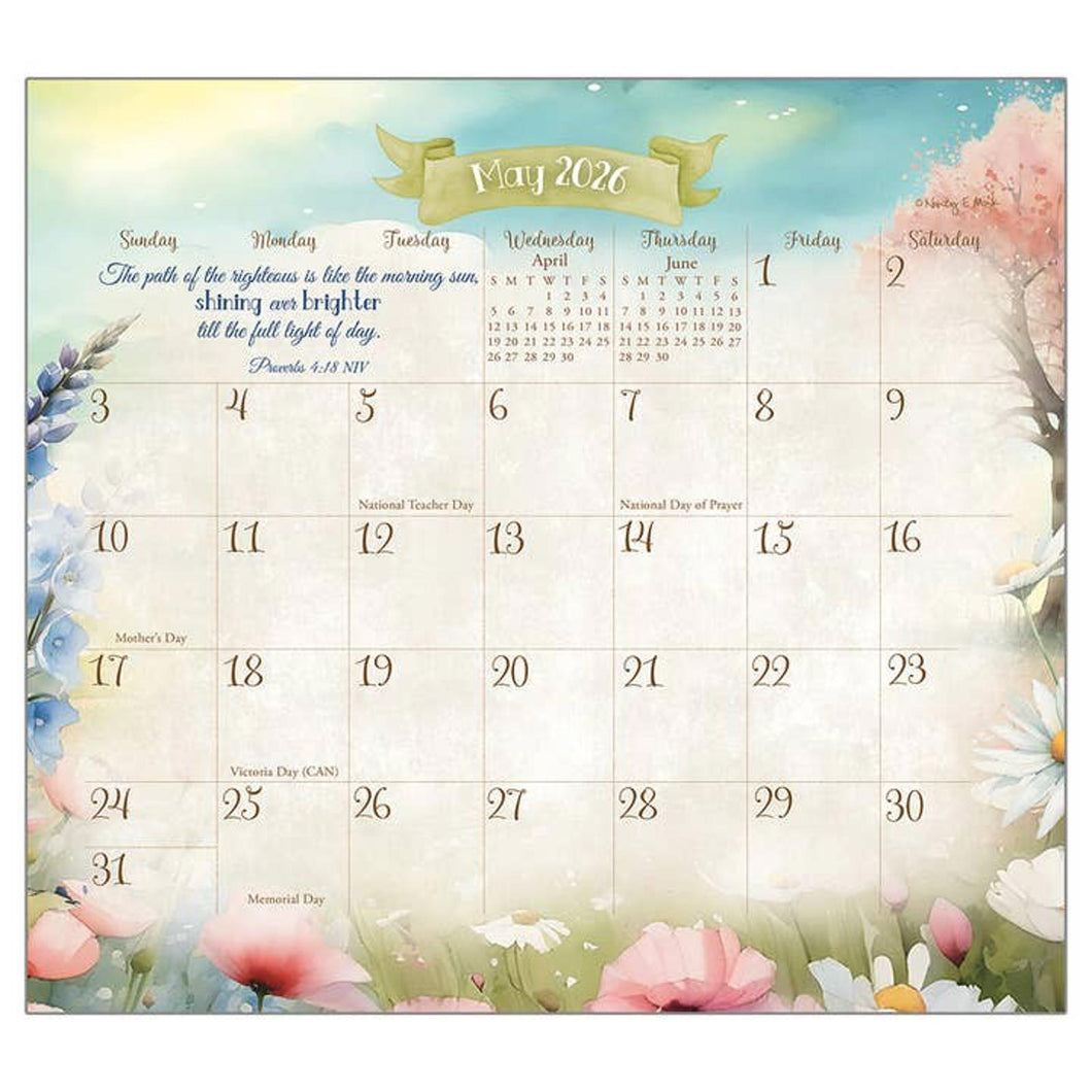 Legacy Faithful Heart & Home Faith 2026 Magnetic Calendar Pad