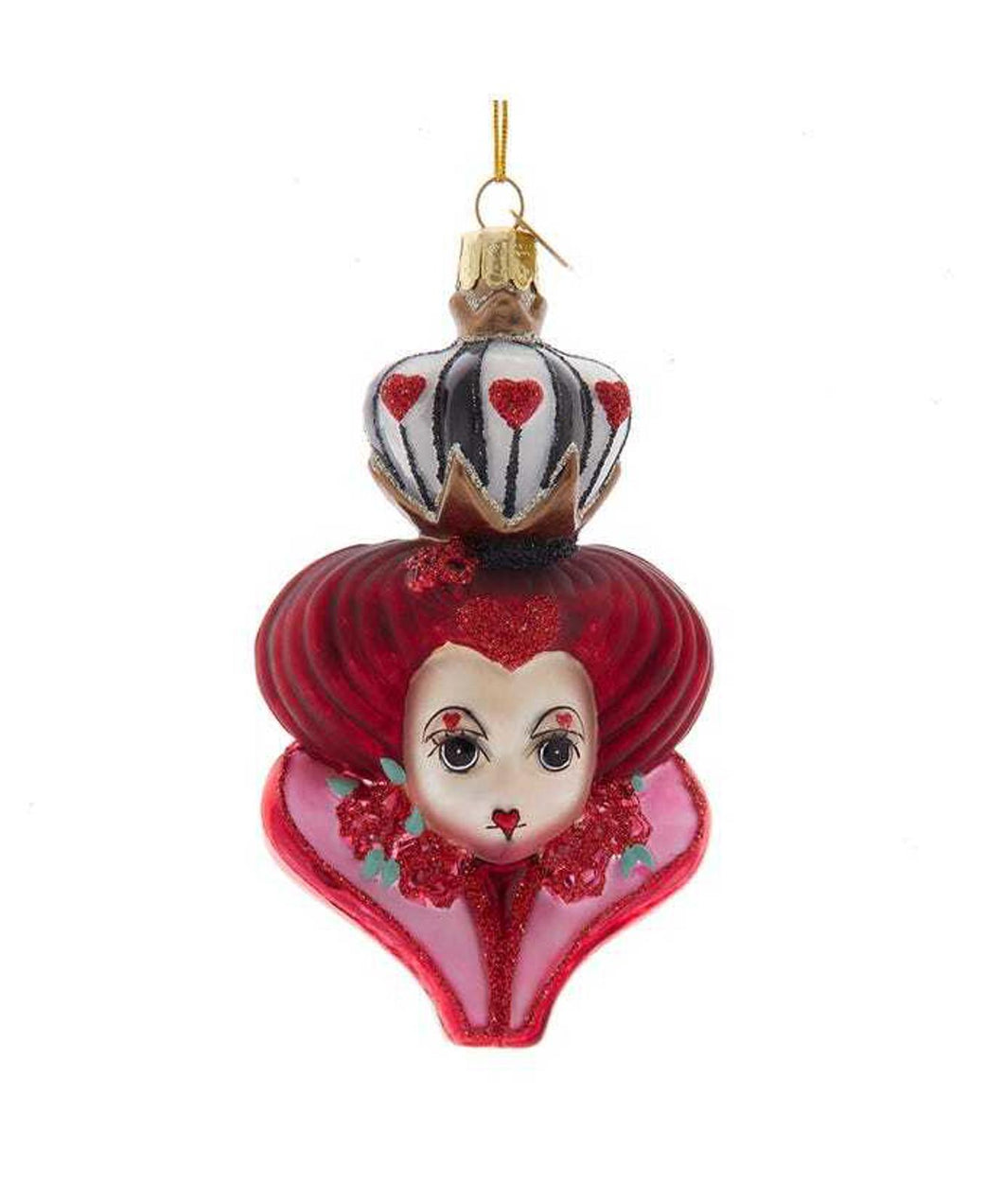 Noble Gems™ Glass Queen Of Hearts Head Ornament NB1853Q
