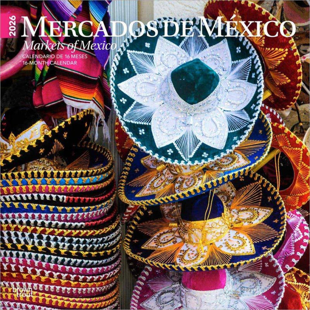 Browntrout Mercados de Mexico 2026 12 x 12 Wall Calendar