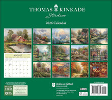 Load image into Gallery viewer, Andrews McMeel Thomas Kinkade Studios 2026 Deluxe Wall Calendar
