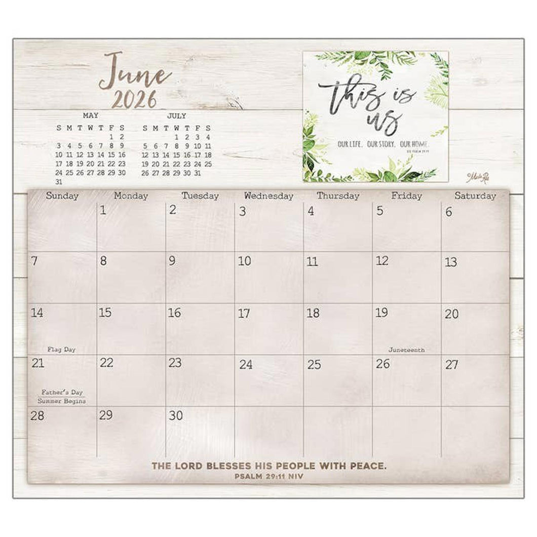 Legacy Faith and Family Faith 2026 Magnetic Calendar Pad