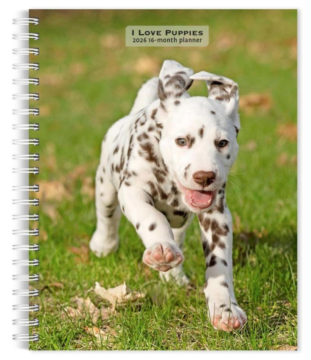 Browntrout I Love Puppies 2026 6 x 7.75 Weekly Engagement Planner