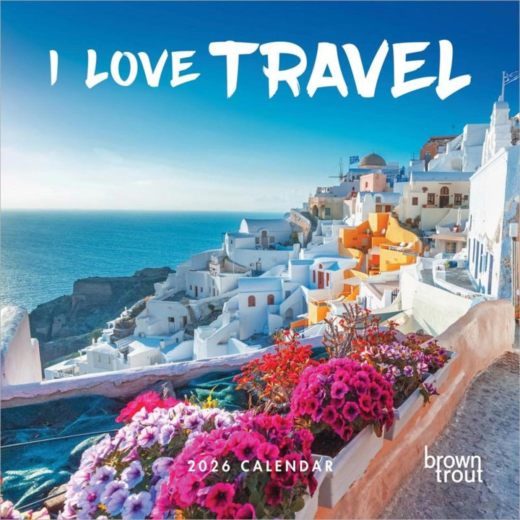 Browntrout I Love Travel 2026 12 x 12 Wall Calendar