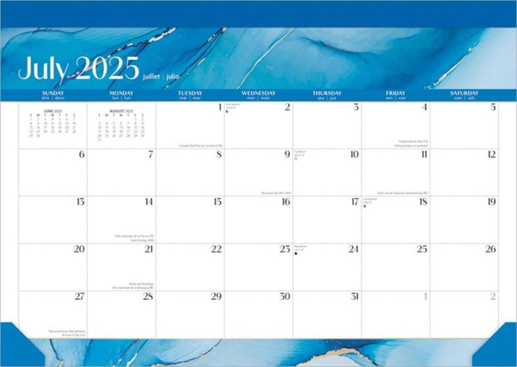 Browntrout Crackled Blush 2026 14 x 10 Inch Monthly Desk Pad Calendar