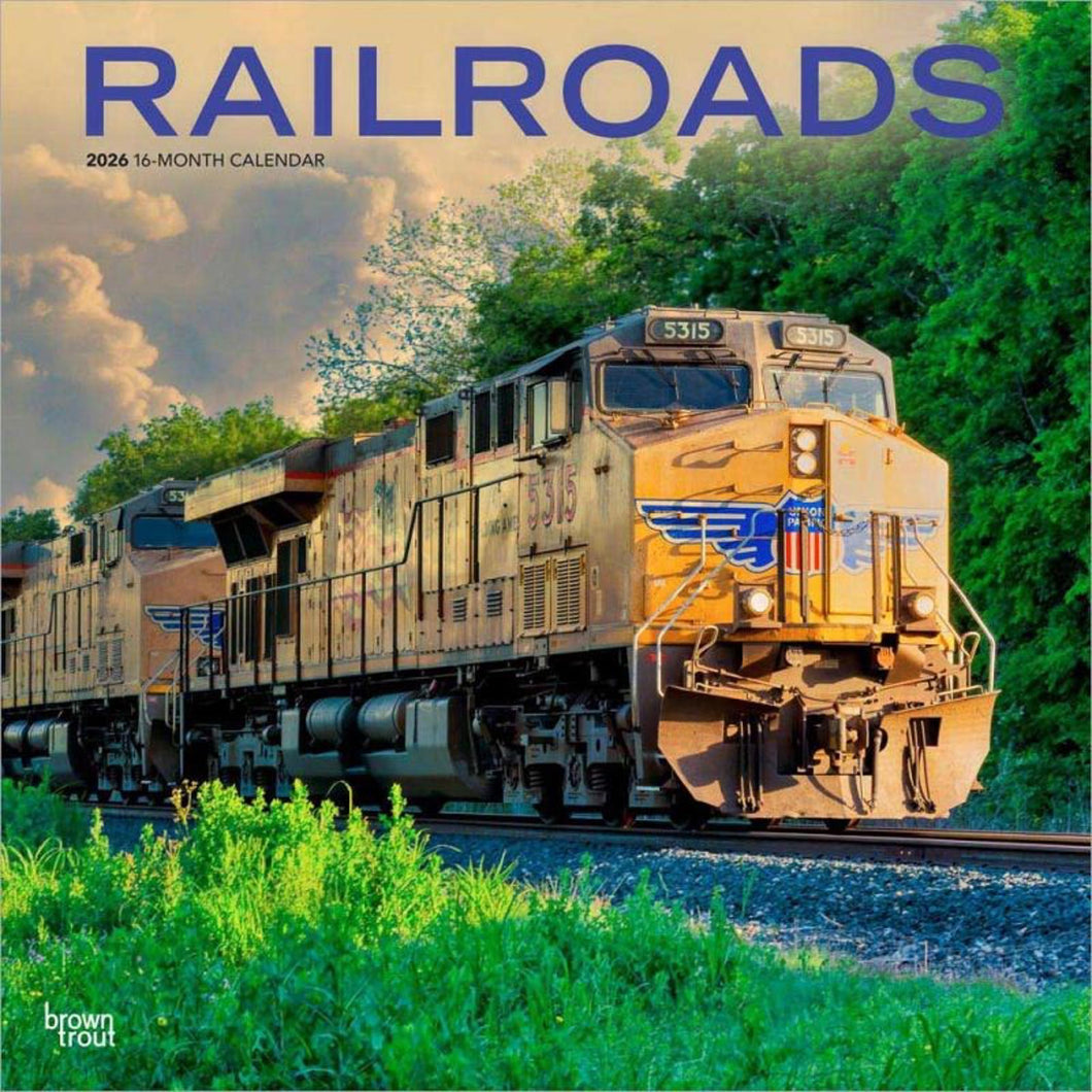 Browntrout Railroads 2026 12 x 12 Wall Calendar