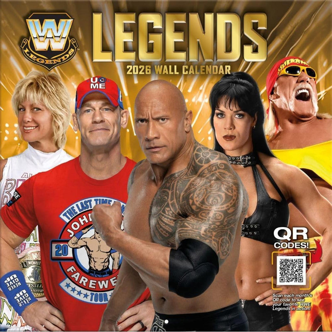 Turner WWE Legends 12x12 2026 Wall Calendar