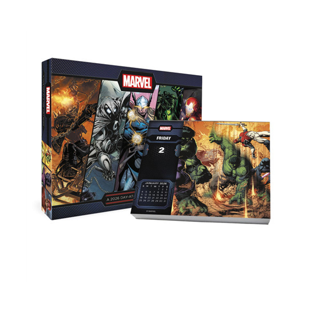Trends International History of Marvel 2026 Day-at-a-Time Box Calendar