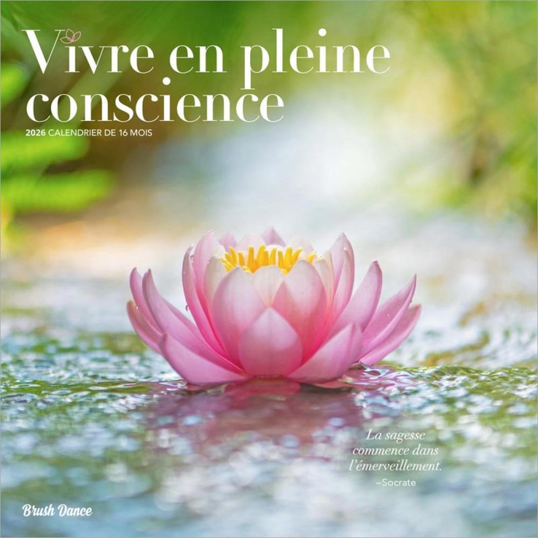 Browntrout Vivre en pleine conscience 2026 12 x 12 Wall Calendar