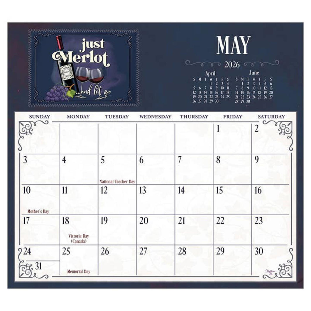 Legacy Wine 2026 Magnetic Calendar Pad