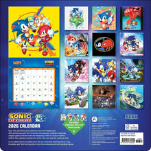 Load image into Gallery viewer, Harry Abrams Sonic the Hedgehog 35th Anniversary 12x12 2026 Wall Calendar
