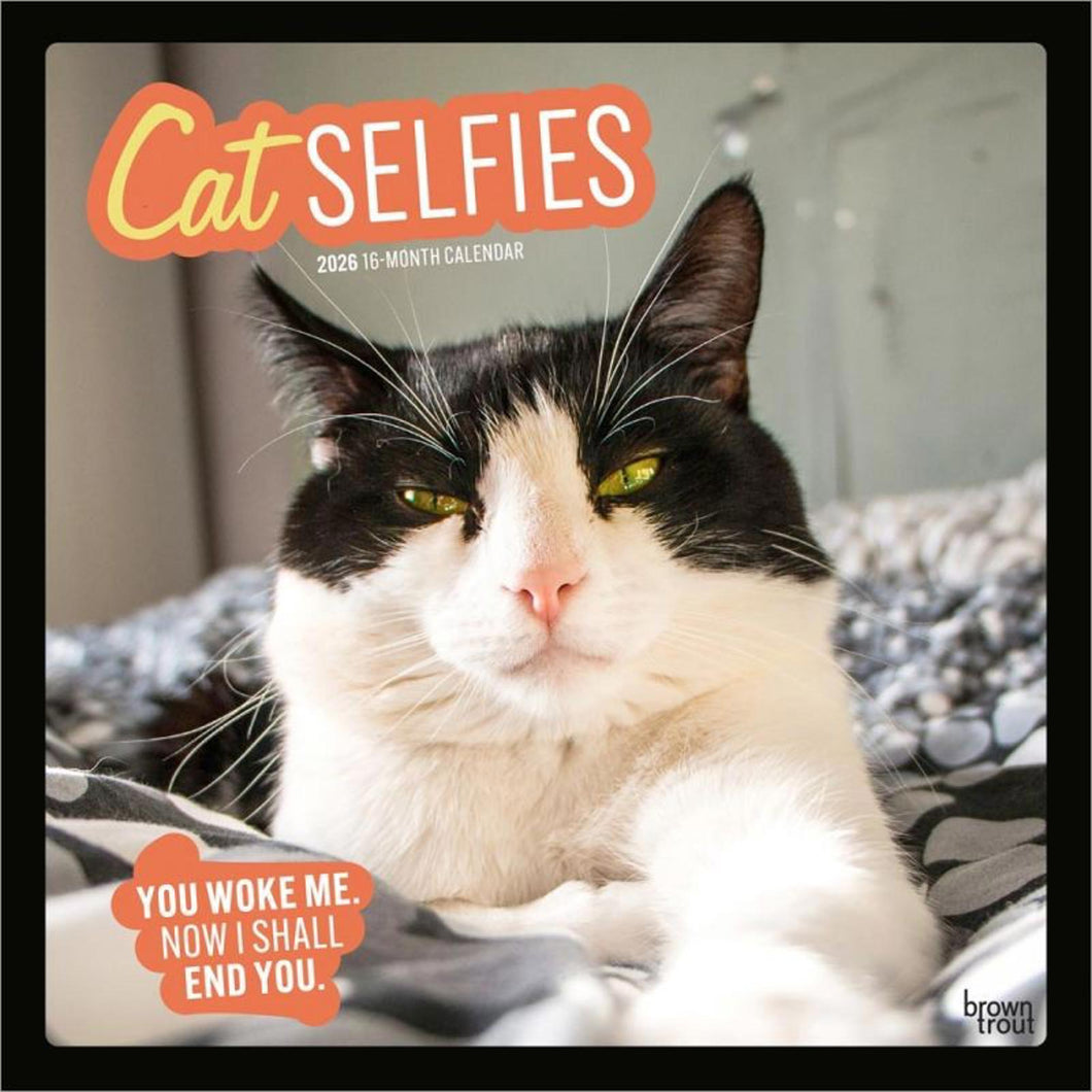 Browntrout Cat Selfies 2026 12 x 12 Wall Calendar