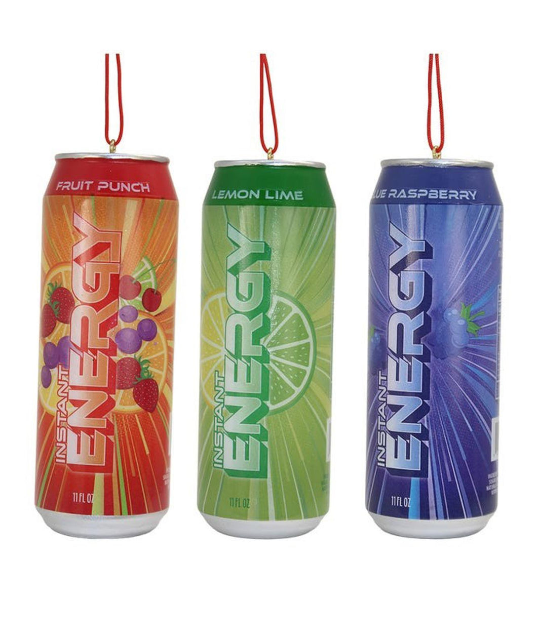 Set of 3 Energy Drink Ornaments J9234