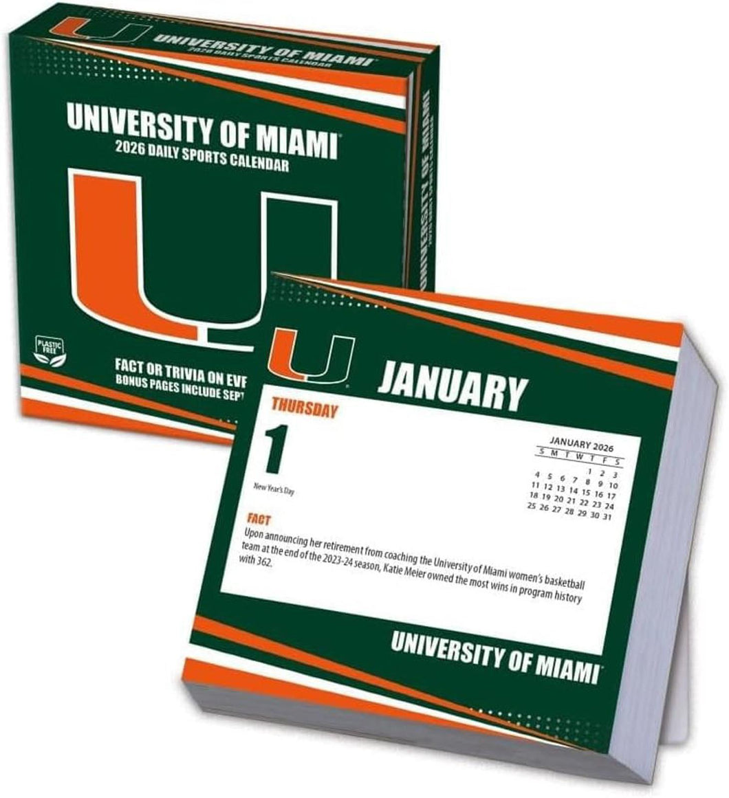 Turner Miami Hurricanes 2026 Daily Box Calendar