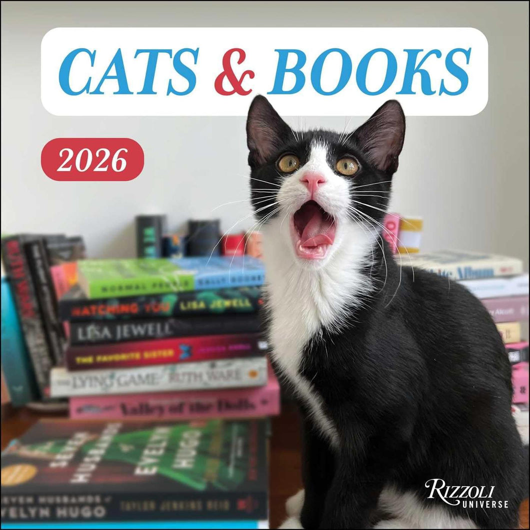 Universe Cats and Books 12x12 2026 Wall Calendar