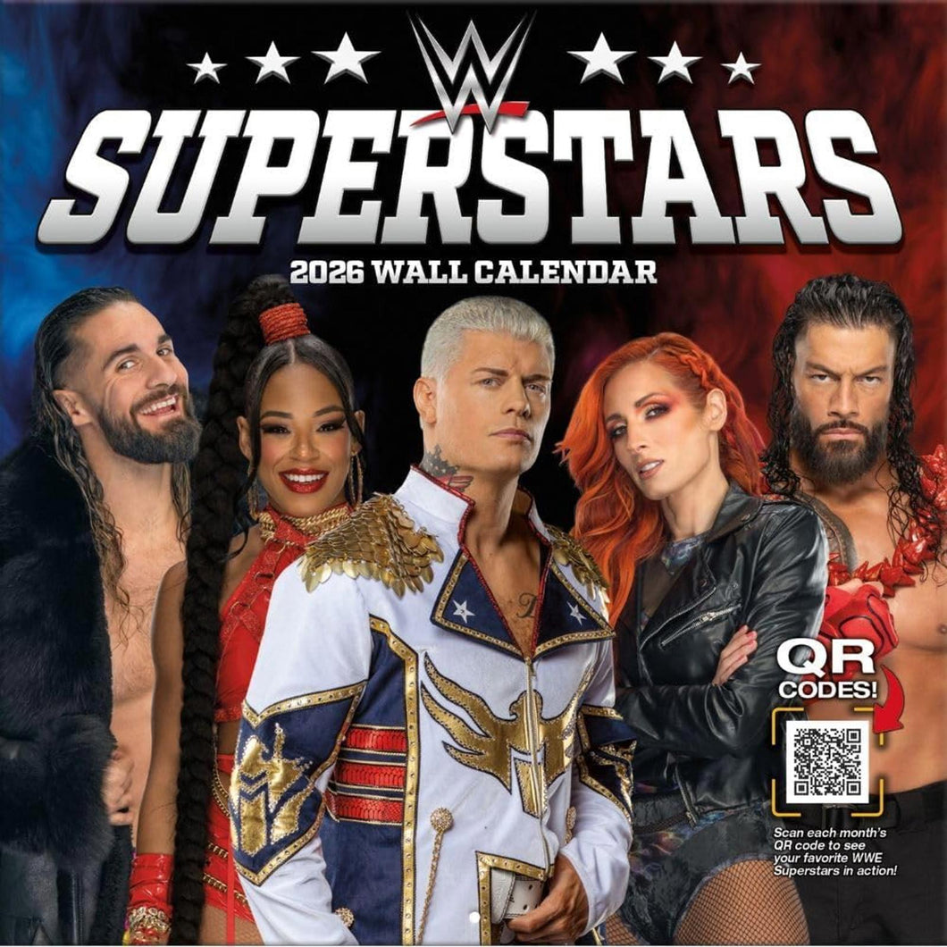 Turner WWE Superstars 12x12 2026 Wall Calendar