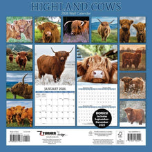 Load image into Gallery viewer, Turner Highland Cows 12x12 Photo 2026 Wall Calendar

