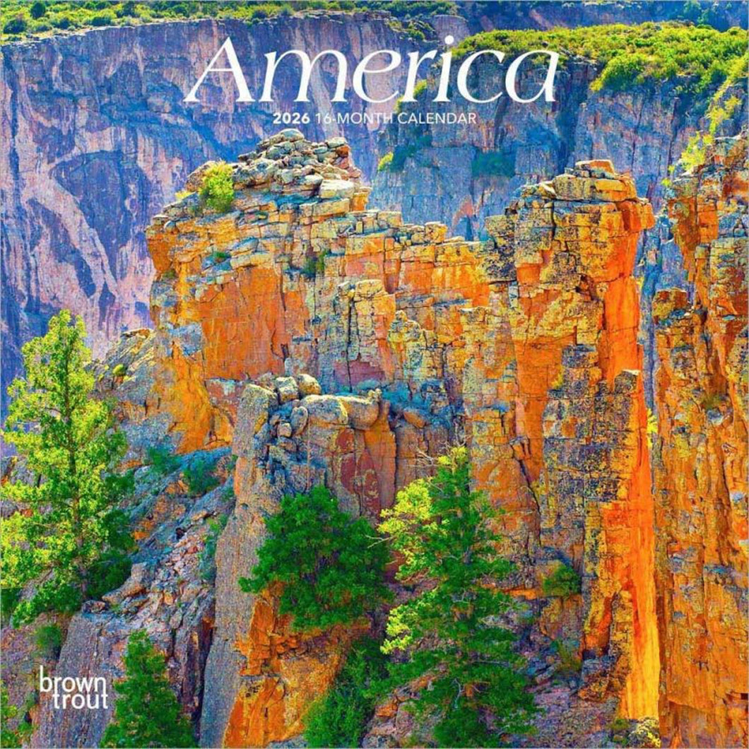 Browntrout America 2026 7 x 7 Mini Calendar